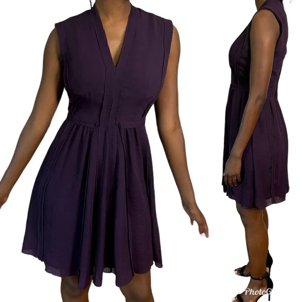 Rebecca Taylor Plum Purple Fit and Flare Dress